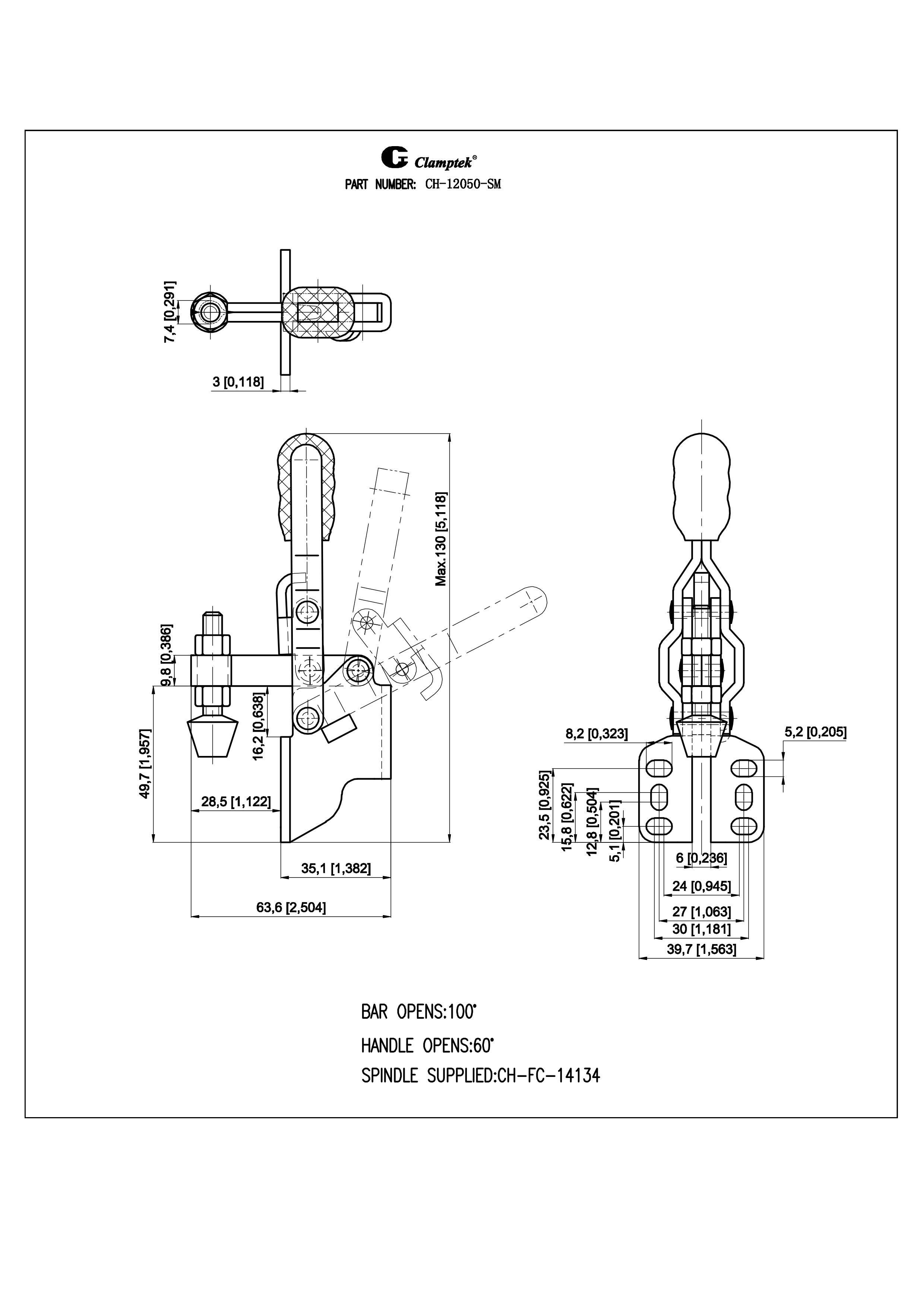 Good Hand GH-12050-HB Vertical Handle High Base Toggle Clamp